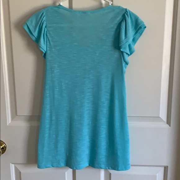 NWT - Cato Top with Cloth Flowers Around Neck - Picture 3 of 8